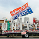 The “Trump Unity Bridge” sits parked during a pro-Trump rally in Tujunga, a north neighborhood of Los Angeles, California, August 21, 2020.